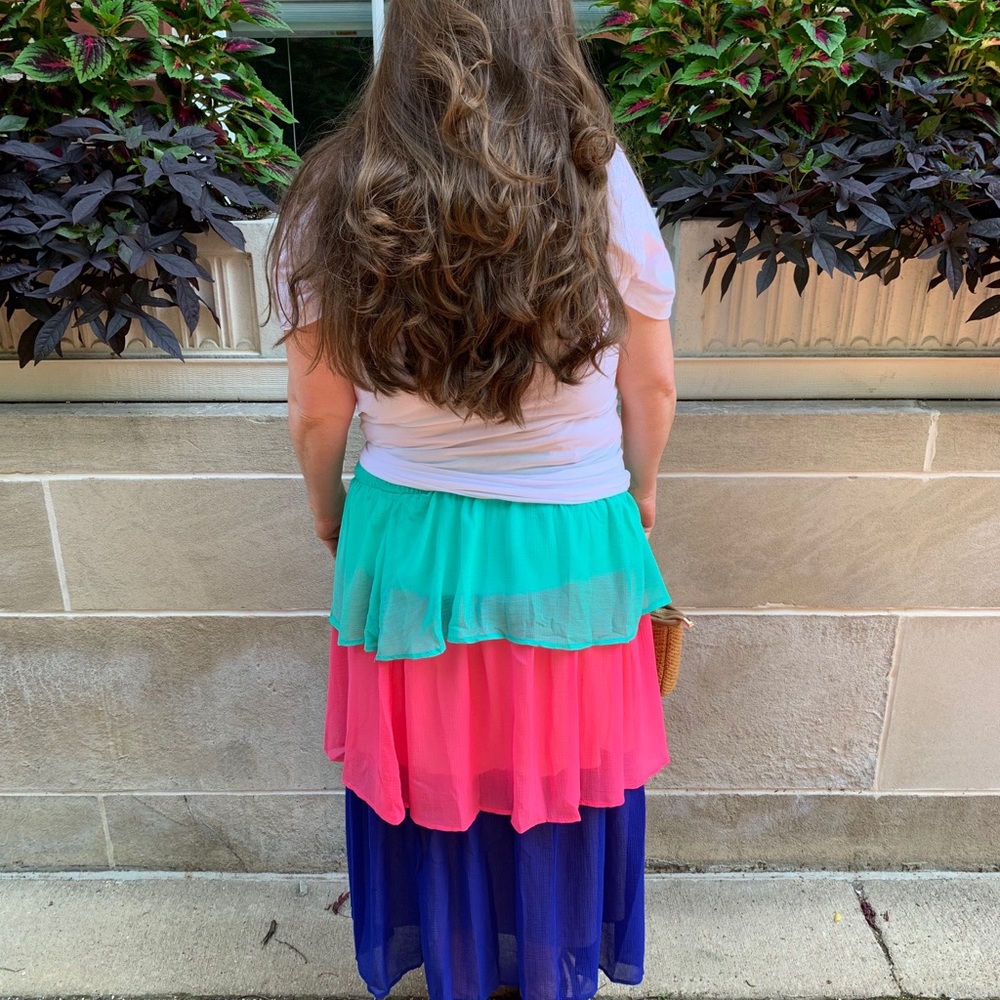Tiered color block Skirt - Picture 3 of 3